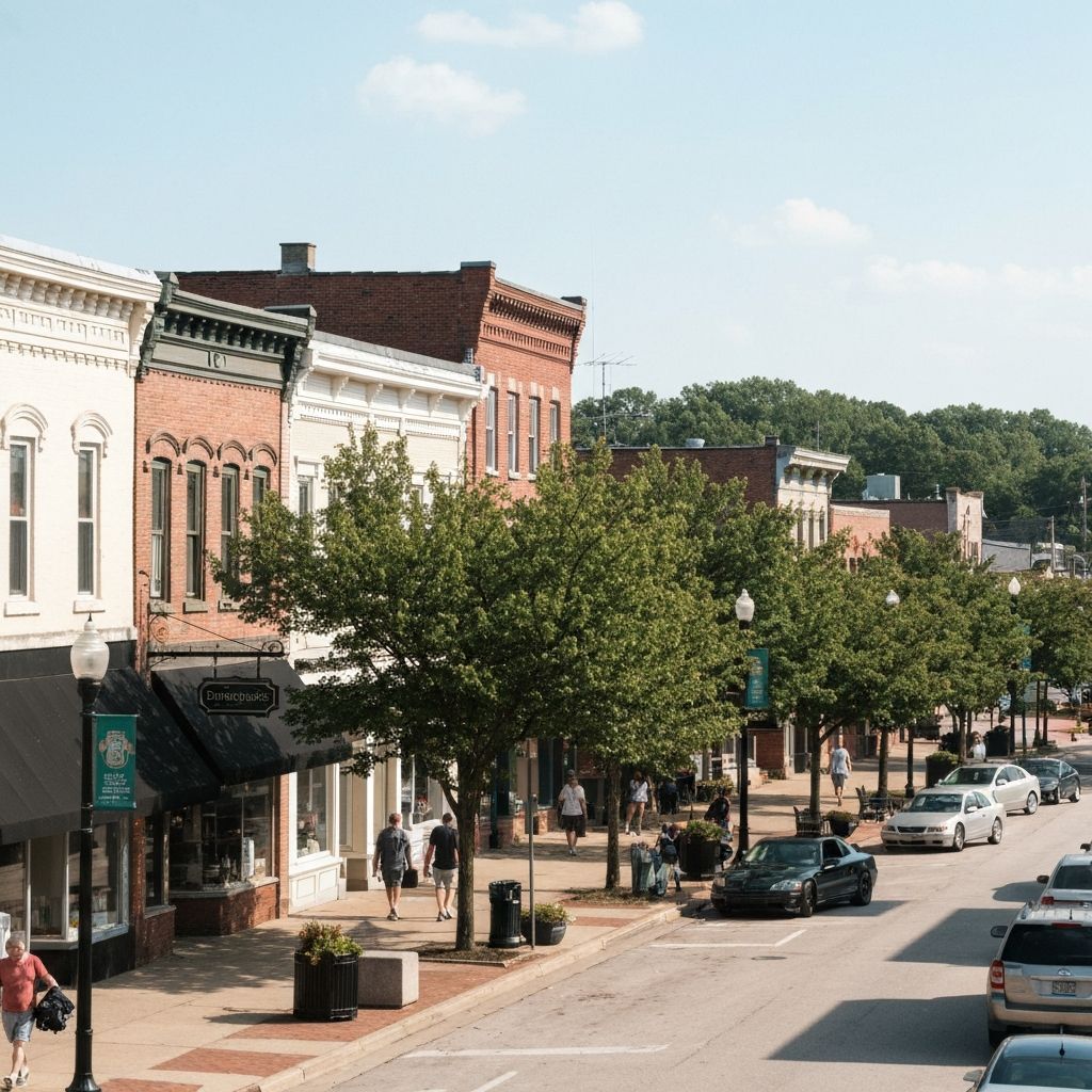 Greenwood Indiana downtown main street - rental property investment guide