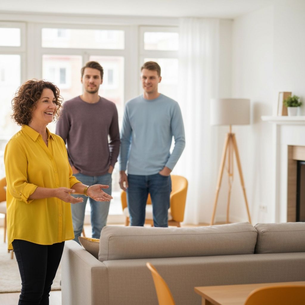 First-time landlord receiving keys to rental property