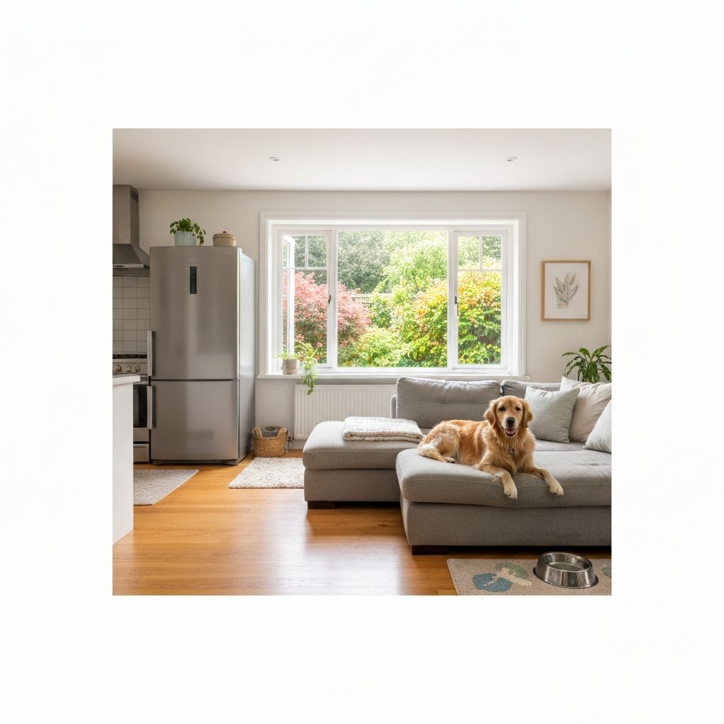 Happy tenant with dog in pet-friendly Indianapolis rental