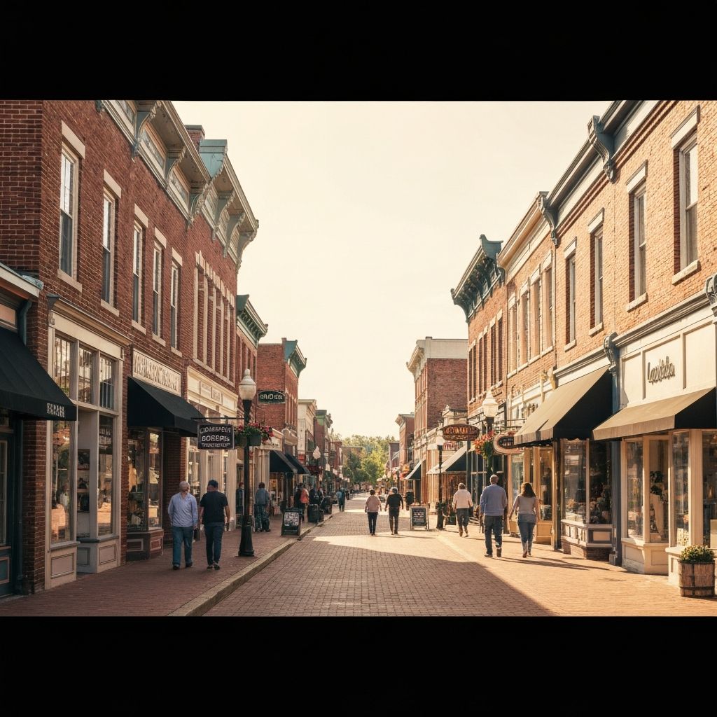 Zionsville Indiana brick downtown village Main Street - rental property guide